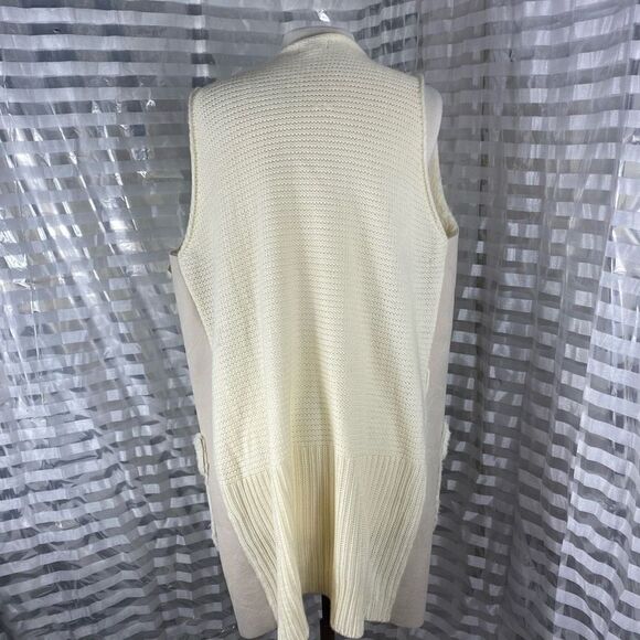 Umgee Cream Faux Fur/Suede along Cardigan/Vest - Picture 3 of 6